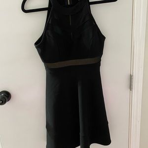 Le Chateau high neck mesh fit and flare dress